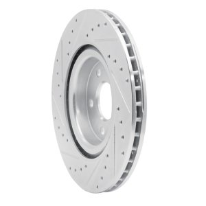 Chevrolet Cobalt Brake Rotor (1) - Front Right - R1 Concepts - Drilled & Slotted - Silver - `07-`10